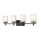 Z-Lite Grayson Vanity, 4-Light, 31 In.W x 5.75 In.L x 8.5 In.H, Matte Black/Clear + Etched Opal 1949-4V-MB - alternate 1